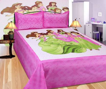 MN Decor Cotton Double Printed Flat Bedsheet