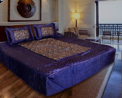 Home Shop Gift 100 TC Satin Double Abstract Flat Bedsheet
