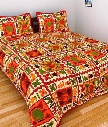 Bombay Spreads 120 TC Cotton Double Printed Flat Bedsheet