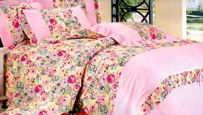 Summer Cotton Queen Flat 200 TC Printed Bedsheet