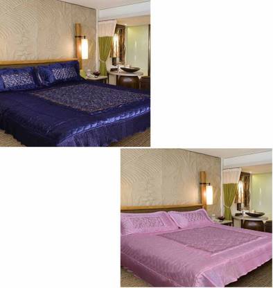 Chelsi 120 TC Satin Double Abstract Flat Bedsheet