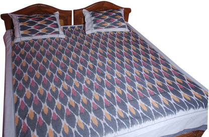 Pochampally 0 TC Cotton Double Abstract Flat Bedsheet