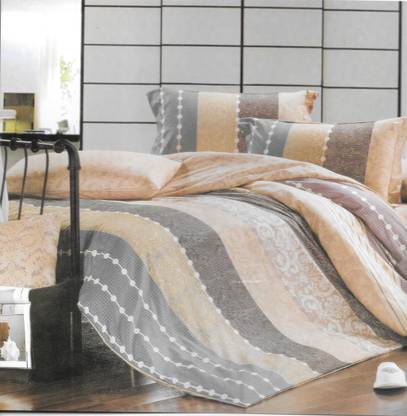 CICI Cotton Double Flat 200 TC Checkered Bedsheet