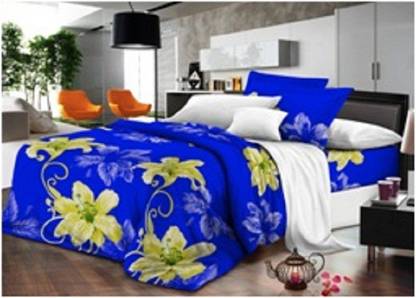 Rk Winter Bedsheets Polycotton Double Floral Flat Bedsheet