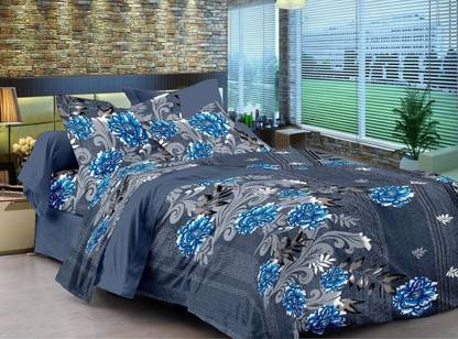 CENIZAS 144 TC Cotton Double Abstract Flat Bedsheet