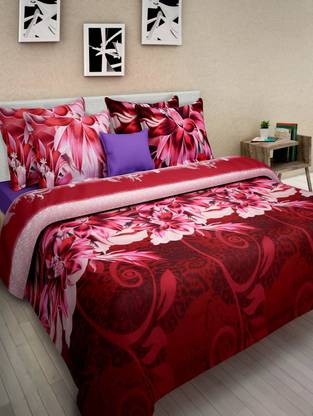 Homefab India Polycotton Queen Flat Abstract Bedsheet