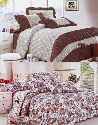 home basics Polycotton King Printed Flat Bedsheet