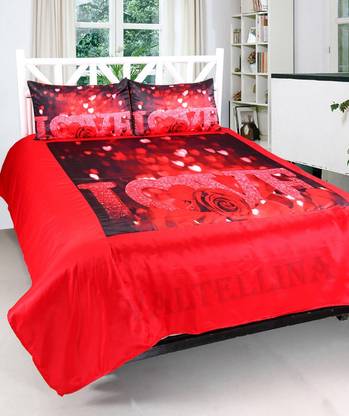 ABC Satin Double 3D Printed Flat Bedsheet