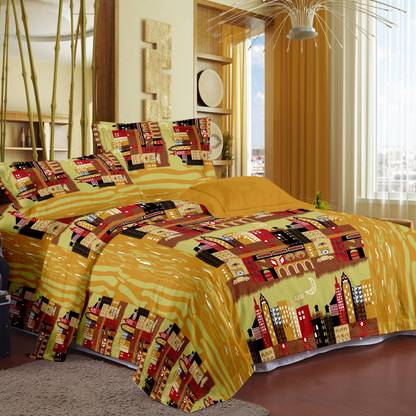 Story@home Cotton Double Flat 150 TC Printed Bedsheet