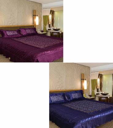 Chelsi Satin Double Flat 120 TC Abstract Bedsheet