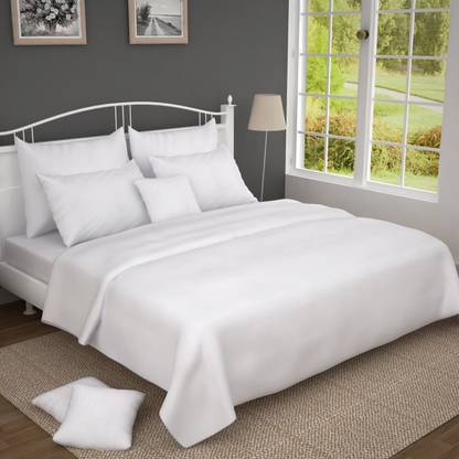 Oscar Home 250 TC Cotton Double Solid Flat Bedsheet