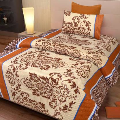 IWS 120 TC Cotton Single Printed Flat Bedsheet