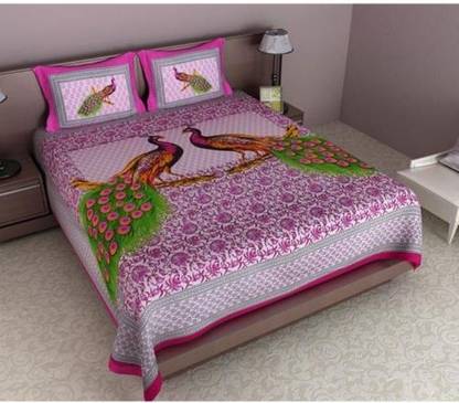 Divy Fusion Fashion 200 TC Cotton Double Animal Flat Bedsheet