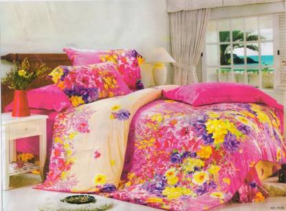 AMETHYST Polyester Double Flat Floral Bedsheet