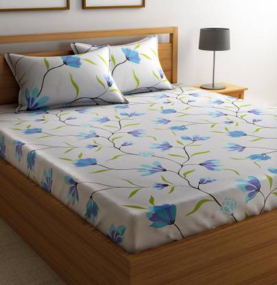Flipkart SmartBuy Cotton Double Flat 144 TC Floral Bedsheet