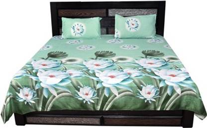 3D Bed Sheet Cotton King Flat Printed Bedsheet