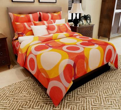 Home Candy Cotton Double Flat 144 TC Polka Bedsheet