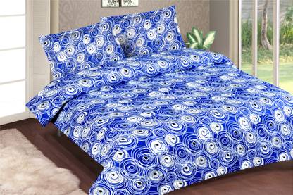 Casa Basics 144 TC Cotton Queen Printed Flat Bedsheet