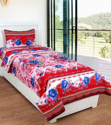 VAS COLLECTIONS 60 TC Polycotton Single 3D Printed Flat Bedsheet
