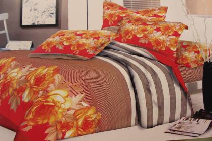 The Home Story 300 TC Cotton Double Floral Flat Bedsheet