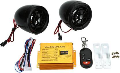 Auto Hub Anti Theft Alarm & Audio System MP3 With FM Dual Speaker Bike Stereo System