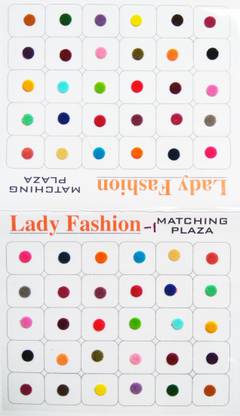 Lady FASHION Colourful Multi Matching Plaza 1110201601 Forehead Multicolor Bindis