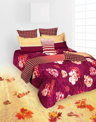 TANGERINE Plum Pleasure Cotton King Sized Bedding Set