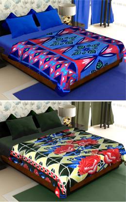 Story@home Floral Double Fleece Blanket for  Mild Winter