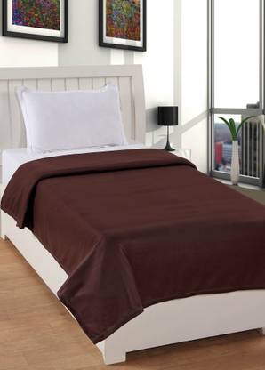 Pranaya Collections Solid Single Fleece Blanket for  AC Room