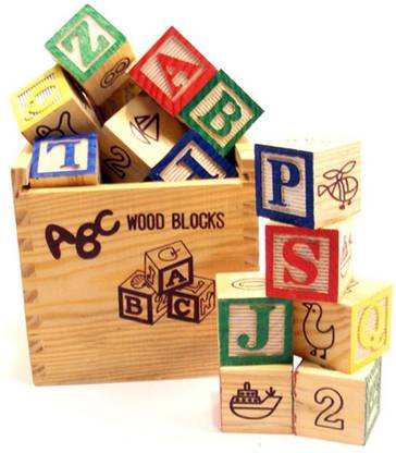 Plutofit ABC/123 27pcs Wooden Blocks Letters Numbers with Box Storage Case