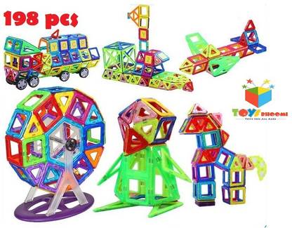 Toys Bhoomi 198 Piece Magical Magnetic Building Blocks Brain Booster Educational Toys for Kids - Huge Learning Set