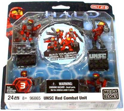 Mega Brands Halo Wars Mega Bloks Set 3 Unsc Red Combat Unit Contains
