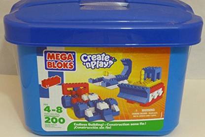 Mega Bloks Create 'N Play Junior 200 Piece Blue Tub Primary Colours