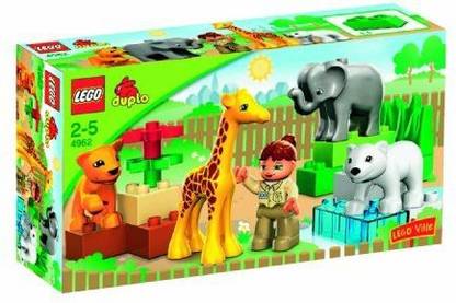 LEGO 18-Piece Set Includes Animals Zoo Keeper And Large Building Bricks - DUPLO Ville Baby Zoo V70 (4962)