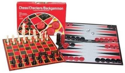 Pressman Chess-Checkers-Backgammon Set Strategy & War Board Game