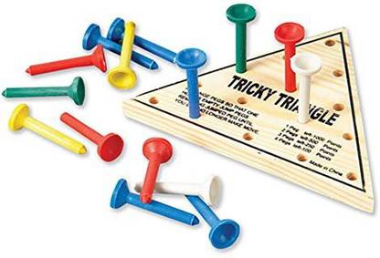 Unknown 1 X Wooden Triangle Iq Test Solitaire Peg Party & Fun Board Game