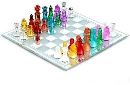 TGS Colored Glass Chess Set (Small) Educational Board Games