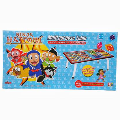 Ninja Hattori Ninja Hattori Multipurpose Table - Ludo, Snakes & Ladders Party & Fun Board Game