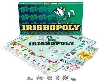 Late for the Sky Irishopoly - University Of Notre Dame Monopoly Strategy & War Board Game