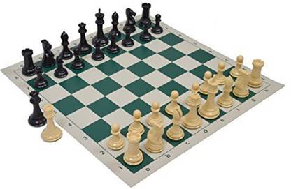 Wholesale Chess Quadruple Weighted Chess Pieces And Vinyl Natural/Black Strategy & War Board Game
