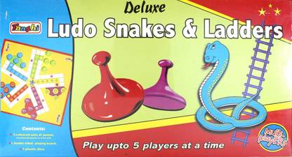 Tanshi Deluxe 5 Players Ludo Snakes & Ladders Party & Fun Board Game