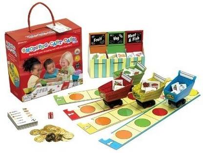 Pressman Chimp and Zee Shopping Cart Dash Money & Assets Board Game