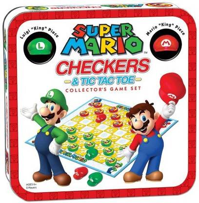 Super Mario Brothers Super Mario Checkers/Tic Tac Toe Combo Party & Fun Board Game