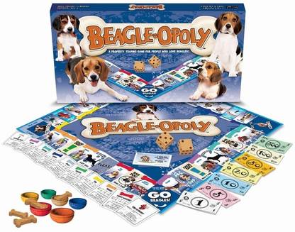 Late for the Sky Beagle-Opoly Money & Assets Board Game