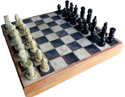 Stonkraft Handcrafted Stone Inlay Game Board and Stone Carved Pieces Strategy & War Board Game