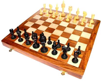 Stonkraft 16 Inch Collectible Wooden Chess Game Board Set, Wood Figure Pieces Strategy & War Games Board Game