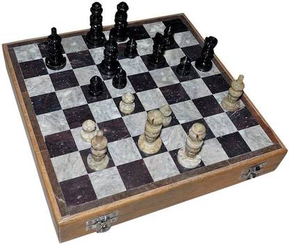 Pooja Creation Marble 30 Cm Shatranj Or Chesss Strategy & War Board Game