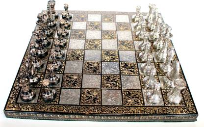 Stonkraft Collectible Premium Brass Made Chess Board Game Set, All Brass Pieces Strategy & War Games Board Game
