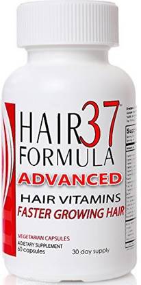 Hair Formula 37 Hair Formula 37 Advanced - 60 Vegetarian Capsules / 1 Month Supply Fast Hair Growth Vitamins Healthy New Look Faster Shipping Is Quick Skin and Nails Too