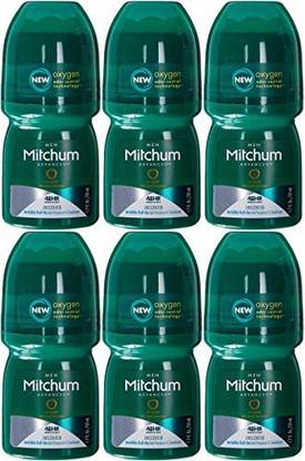 Mitchum for Men Roll On, Anti-perspirant & Deodorant, Unscented, Travel Size, 1.7 Oz (Pack of 6)
